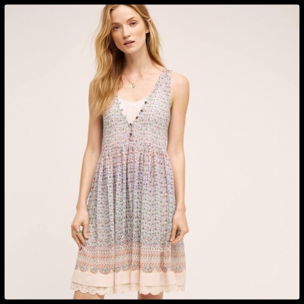 🆕 {Anthropologie} Maeve Violetta Dainty Floral Slip Dress